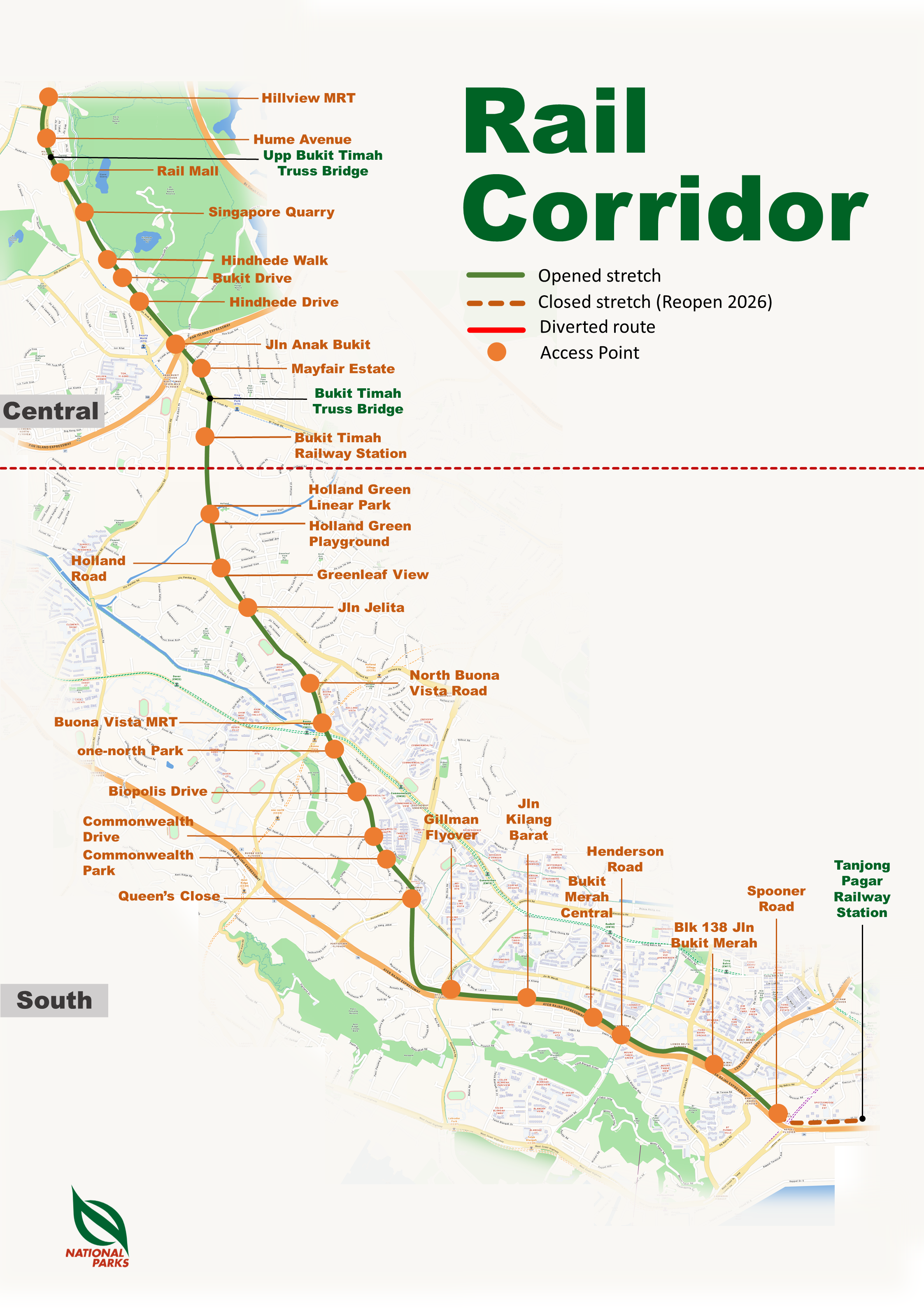 Rail Corridor South Map as of 28 Feb 2024
